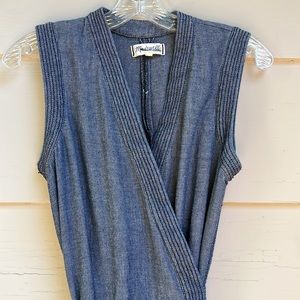 Madewell Chambray blue wrap dress size Small